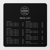 価格表 |ビジネスロゴ黒ミニマルモダンリスト ウィンドウサイン (シート)