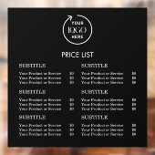 価格表 | ビジネス ロゴ ブラック モダン ミニマル ウィンドウサイン (シート2)