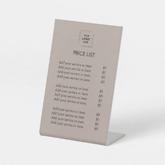 価格表 | ビジネス ロゴ モダン ブラウンカラー 台座サイン