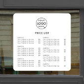 価格表 | ビジネス ロゴ モダン ミニマル 白 ウィンドウサイン