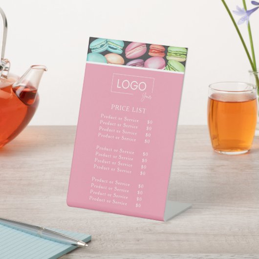 価格表 | フランスのマカロンピンクベーカリーパティスリー 台座サイン (インサイチュ)