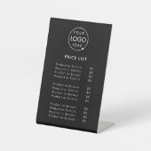 価格表 |ブラックビジネスロゴのモダンシンプル 台座サイン (正面)