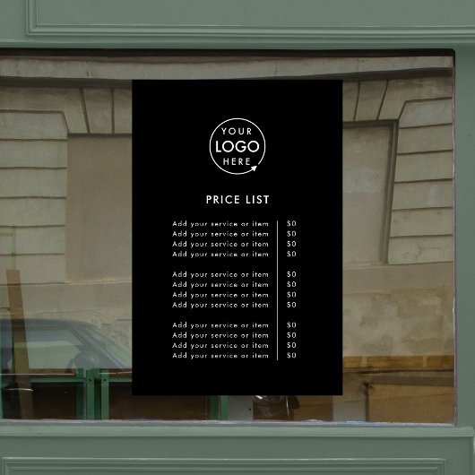 価格表 |ブラックロゴビジネスプロフェッショナル ウィンドウサイン