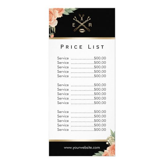 価格表 |メイクアップアーティスト美容師フローラ ラックカード (正面)