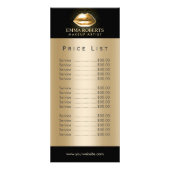 価格表 |メイクアップアーティスト金ゴールドリップ美しいサロン ラックカード (裏面)