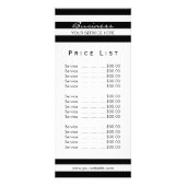 価格表 |モダン白黒ストライプサロンスパ ラックカード (裏面)