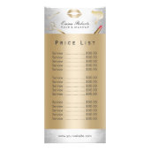 価格表 |モダン金ゴールド&シルバー美しいサロン ラックカード (裏面)