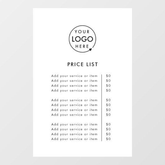 価格表 |ロゴビジネスモダンプロフェッショナル ウィンドウサイン (シート)