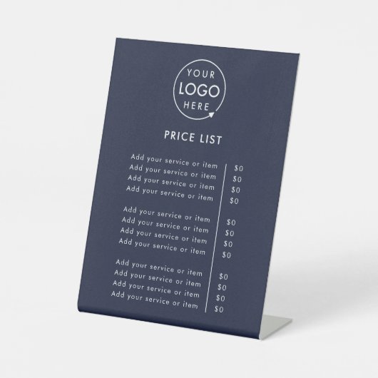 価格表 |ロゴNavy Blue Businessプロフェッショナル 台座サイン (正面)