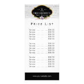 価格表 |美容師ヴィンテージフローラと木材 ラックカード (裏面)