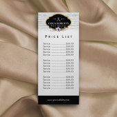 価格表 |美容師ヴィンテージフローラと木材 ラックカード