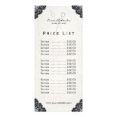 価格表 |美容師ヴィンテージブラックレースサロン ラックカード (裏面)