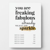 価格設定サービスのヘアメイクアップの点滅サロンの署名 フォトプラーク (正面)