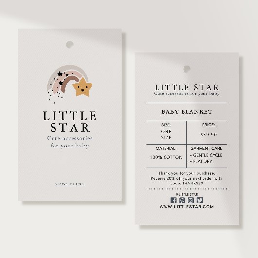 価格、サつるイズ、スタイル、および社会的な服のラベル 名刺