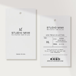 価格、サつるイズ、スタイル、および社会的な服のラベル 名刺