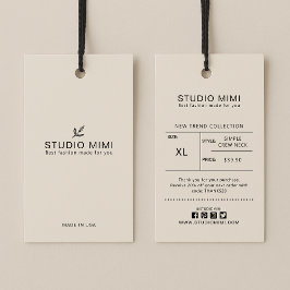 価格、サつるイズ、スタイル、および社会的な服のラベル 名刺