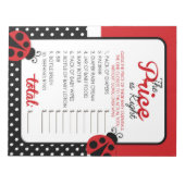 価格Ladybug赤ちゃんシャワーゲームの答えを推測 ノートパッド (正面)