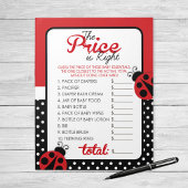 価格Ladybug赤ちゃんシャワーゲームの答えを推測 ノートパッド