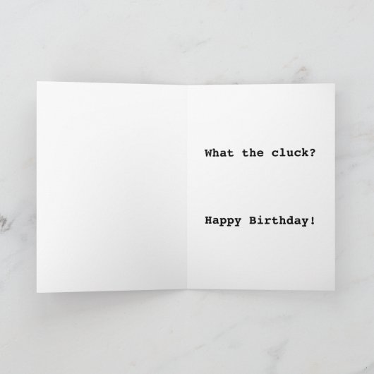 侮辱おもしろいチキン18th誕生日カード カード (内部)
