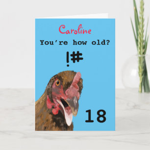 侮辱おもしろいチキン18th誕生日カード カード