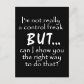 侮辱おもしろい制御フリーク引用文コメント黒 ポストカード (正面)