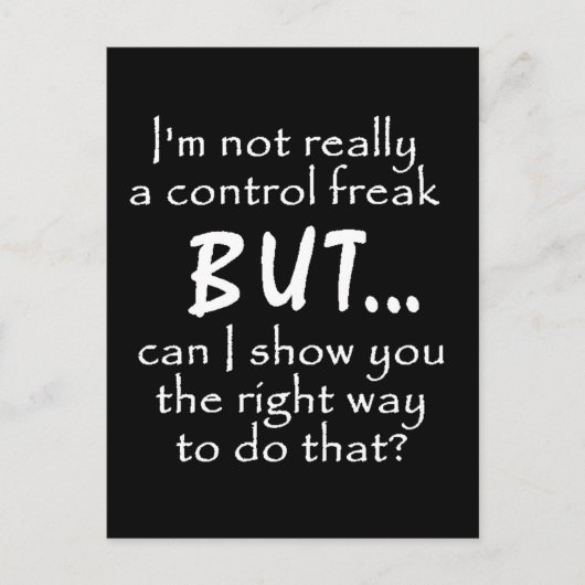 侮辱おもしろい制御フリーク引用文コメント黒 ポストカード (正面)