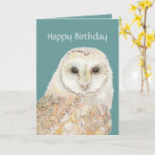 侮辱的なかわいいフクロウ誕生日カード カード (黄色い花)