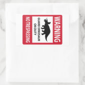 侵入禁止(トリケラトプス)標識 長方形シール (バッグ)