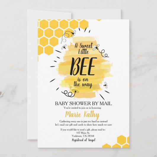 便りの少しは郵便でシャワーを浴びる途中だ 招待状 (正面)