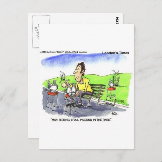 便ハトおもしろいギフトT&収集品 ポストカード (正面/裏面)