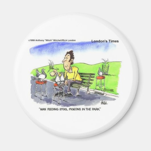 便ハトおもしろいギフトT&収集品 マグネット (正面)