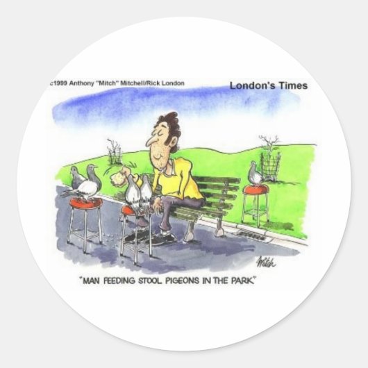 便ハトおもしろいギフトT&収集品 ラウンドシール (正面)