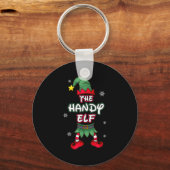 便利なエルフのクリスマスパジャマ Pjs お揃いの家族用グレ キーホルダー (正面)