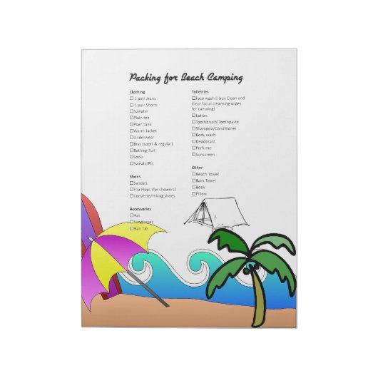 便利なキャンプの梱包チェックリスト ノートパッド (回転)