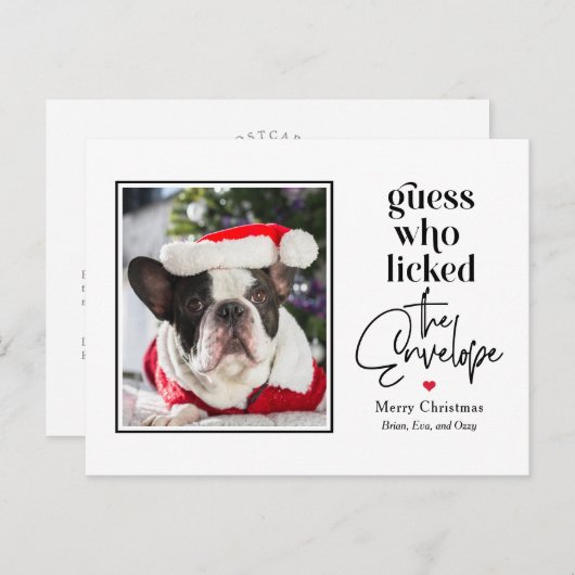 便利なペット編集可能カラーホリデークリスマス シーズンポストカード (正面/裏面)