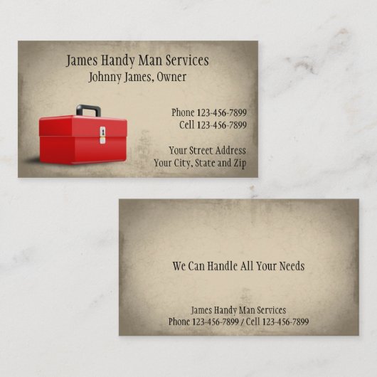 便利な人の建築業者の建設業カード 名刺 (正面/裏面)