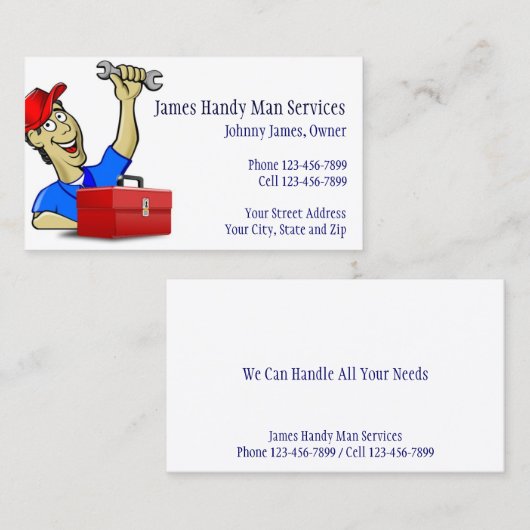 便利な人の建築業者の建設業カード 名刺 (正面/裏面)