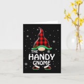 便利な小人のバフアロープレイド家族クリスマス カード (黄色い花)