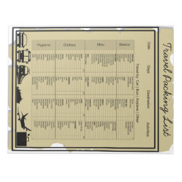 便利な旅行梱包チェックリスト ノートパッド