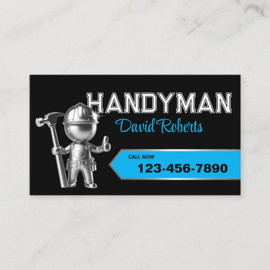 便利便修理および保守サービス黒&青 名刺 (正面)