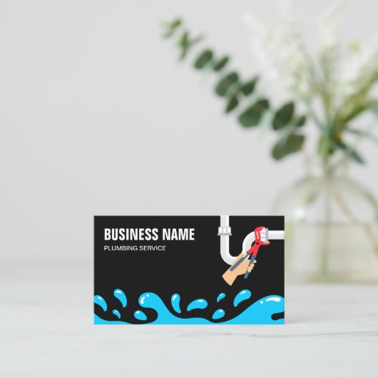 便利便水管黒配管工 名刺 (スタンド正面)