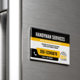 便利修正IT男の緊急修理ブラックイエロー マグネット名刺