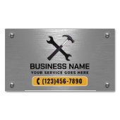 便利修理サービス金フェイク属 マグネット名刺 (正面)