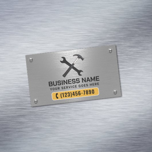 便利修理サービス金フェイク属 マグネット名刺 (インサイチュ)