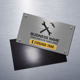 便利修理サービス金フェイク属 マグネット名刺