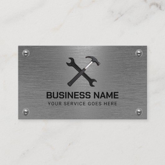 便利修理サービス金フェイク属 名刺 (正面)