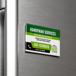 便利修理ブラックグリーン マグネット名刺