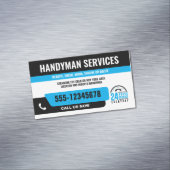 便利修理ブラックブルー男IT男 マグネット名刺 (インサイチュ)