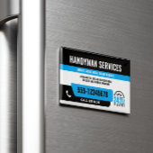 便利修理ブラックブルー男IT男 マグネット名刺