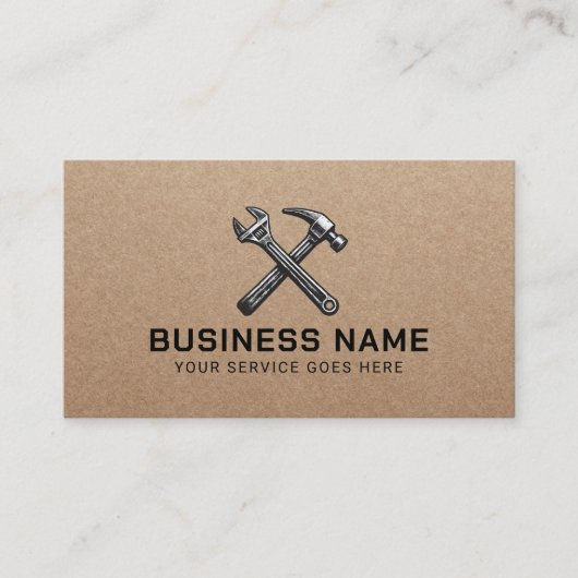便利修理保守サービス素朴クラフト 名刺 (正面)